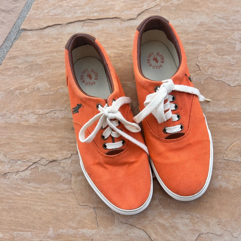 Ralph Lauren Orange Canvas Sneakers